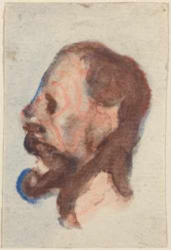 Head of a Man by Honoré Daumier, drawing, 1808-1879