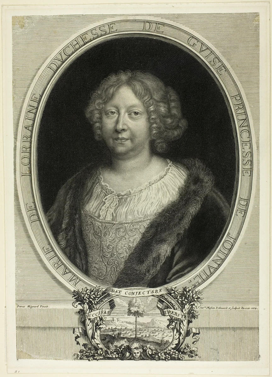 Marie de Lorraine, Duchesse de Guise, Princesse de Joinville by Antoine Masson, print, 1684