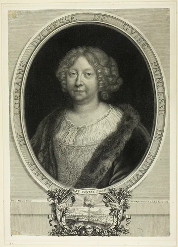 Marie de Lorraine, Duchesse de Guise, Princesse de Joinville by Antoine Masson, print, 1684