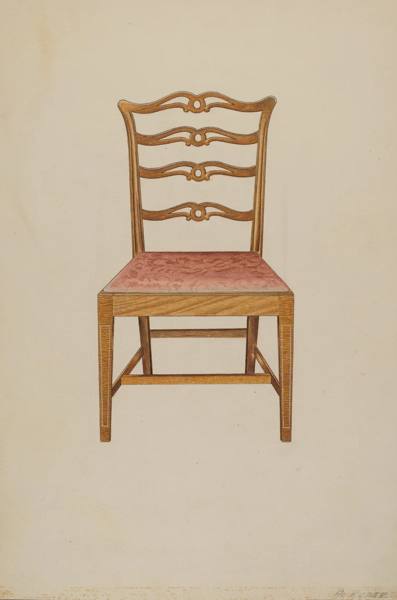 Ladderback Chair by Albert Ryder, index of american design, 1935-1942