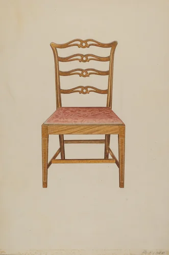 Ladderback Chair by Albert Ryder, index of american design, 1935-1942