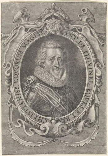 Portret van Antoine de Pluvinel by Simon van de Passe, print, 1623