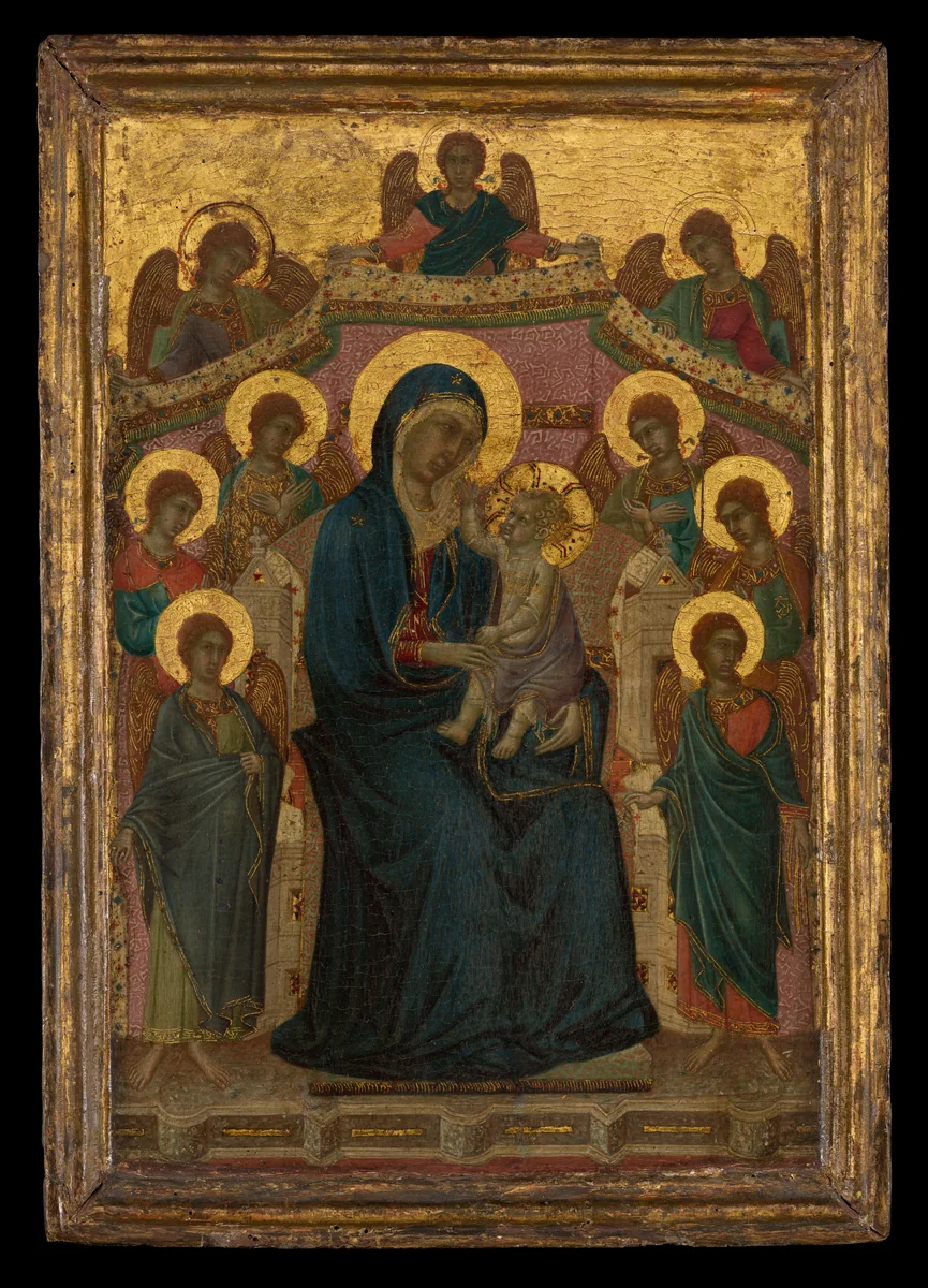 Madonna and Child with Nine Angels by Segna di Buonaventura, painting, 1312-1318