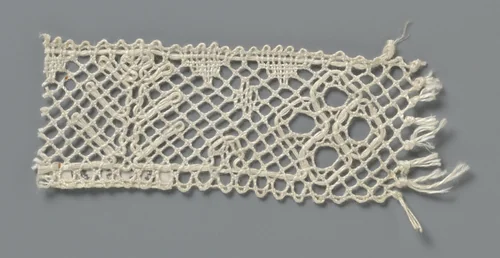 Strook kloskant met spar en rozet of "gran ros" by anonymous, other, 1800-1899