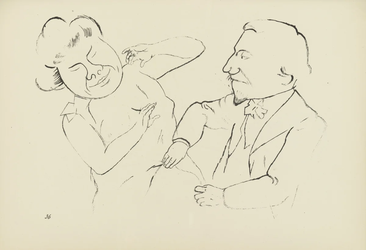 Plauderstunde (plate, folio 45) from Ecce Homo by George Grosz, illustrated book, 1922
