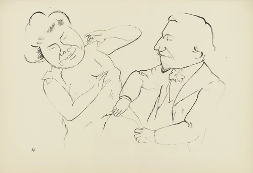 Plauderstunde (plate, folio 45) from Ecce Homo by George Grosz, illustrated book, 1922