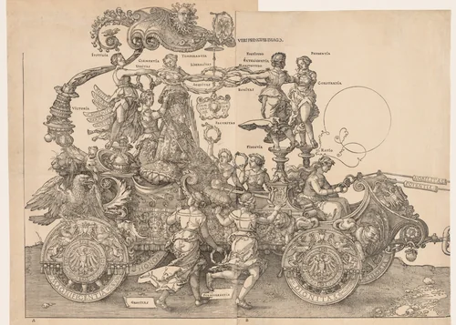 The Great Triumphal Car of Emperor Maximilian by Albrecht Dürer, print, 1523