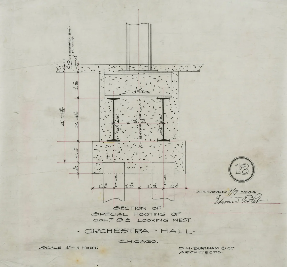 Orchestra Hall, Chicago, Illinois, Detail Drawings by D.H. Burnham & Company, other, 1905-1910