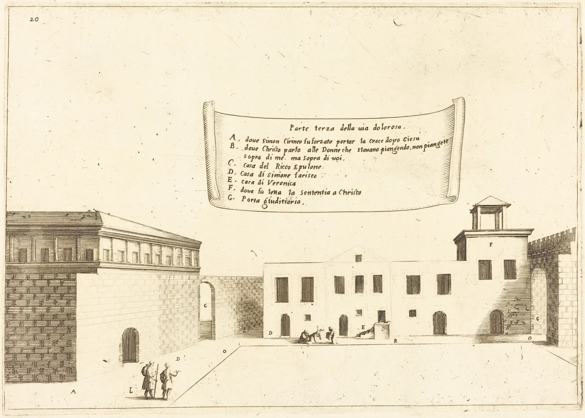 Third Part of the Via Dolorosa by Jacques Callot, print, 1619