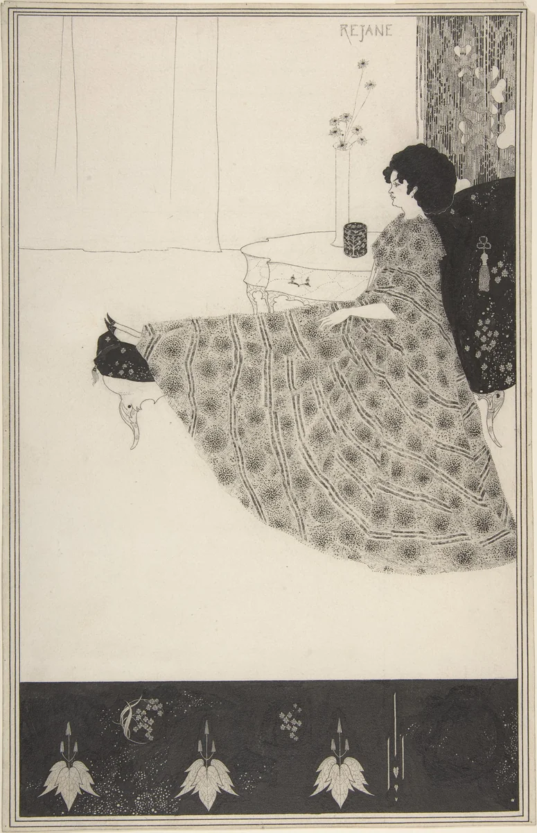 Madame Réjane by Aubrey Beardsley, drawing, 1894