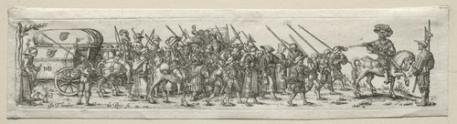 The Baggage Train with the Sergeant Major by Johann Theodor de Bry, print, 1584-1623