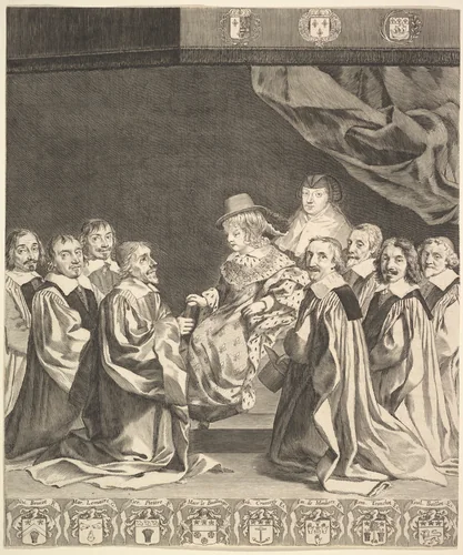 Frontispiece: Les Ordonnances royaux by Claude Mellan, print, 1639-1649