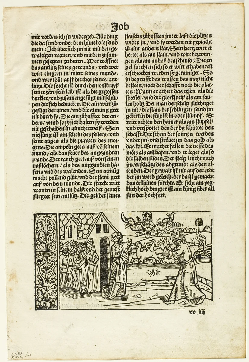 Illustration from the 14th German Bible, plate 21 from Woodcuts from Books of the XVI Century by Unknown Artist, print, 1518