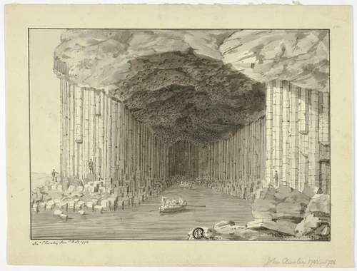 Fingal's Cave by John Clevely, drawing, 1772