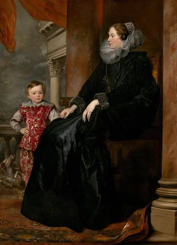 A Genoese Noblewoman and Her Son by Anthony van Dyck, painting, 1626