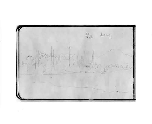 Port Havey (?) (from Sketchbook) by Albert Bierstadt, artwork, 1890