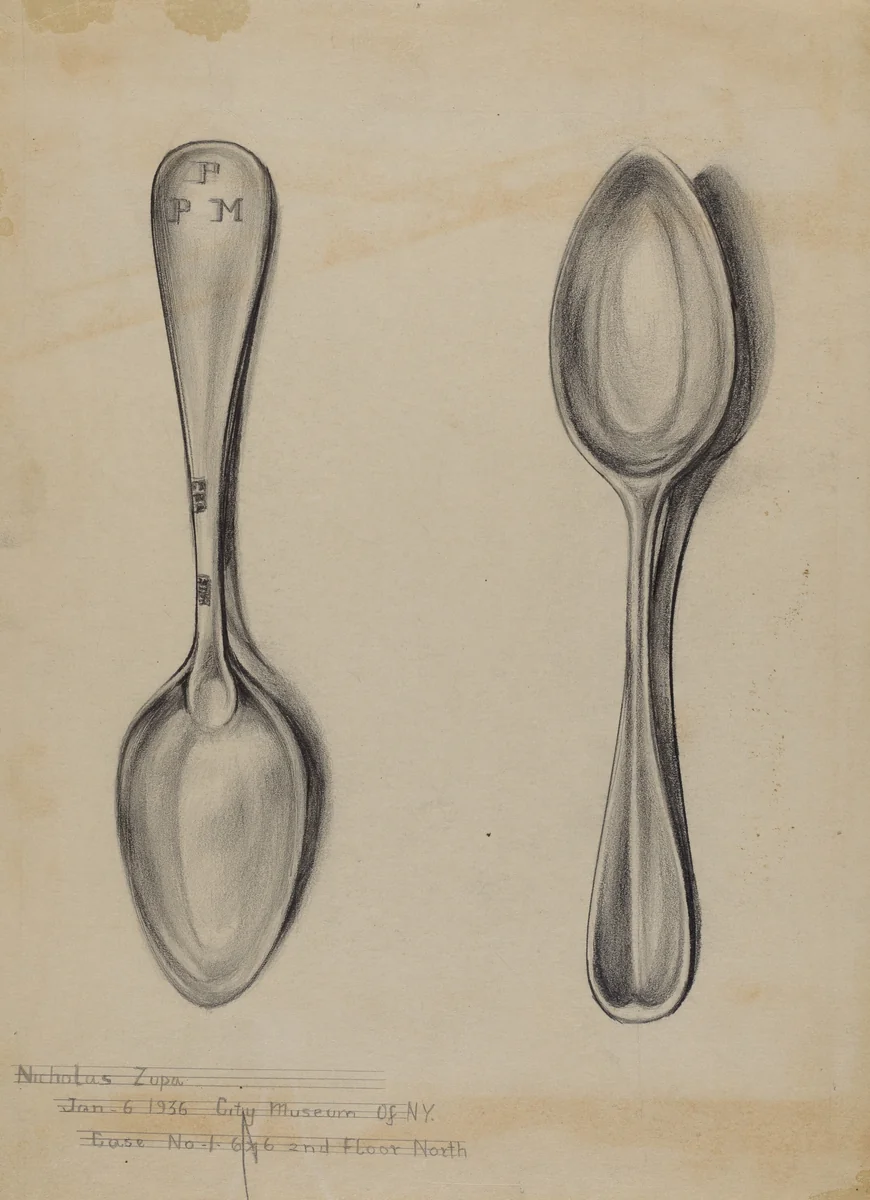 Silver Spoon by Nicholas Zupa, index of american design, 1935-1942