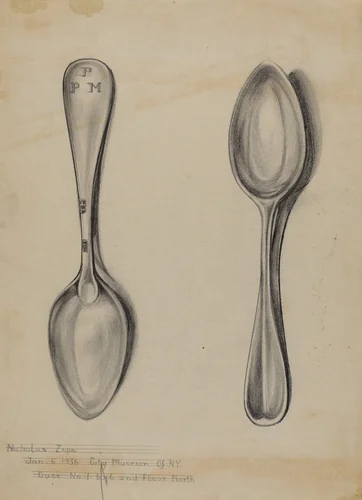 Silver Spoon by Nicholas Zupa, index of american design, 1935-1942