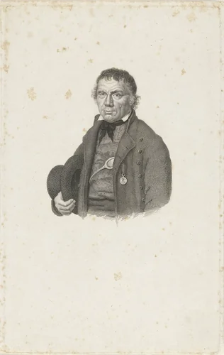 Portret van Frans Naerebout by Philippus Velijn, print, 1797-1836