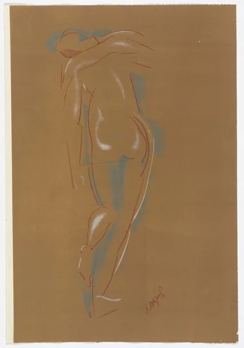 Untitled (Figure Study) from the portfolio Alexandre Archipenko: Dreizehn Steinzeichnungen by Alexander Archipenko, print, 1921