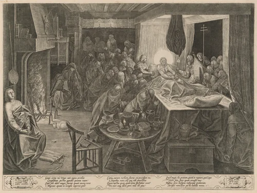 The Death of the Virgin by Pieter Bruegel the Elder, print, 1574