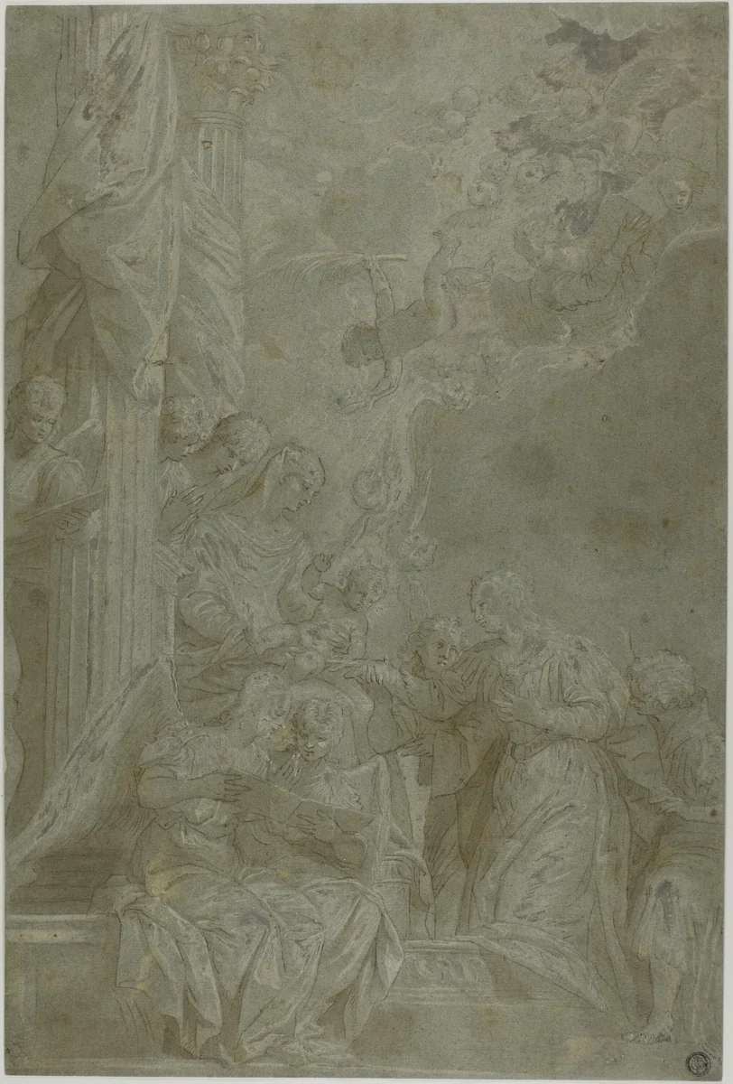 Mystic Marriage of Saint Catherine by Paolo Veronese, drawing, 1680-1699
