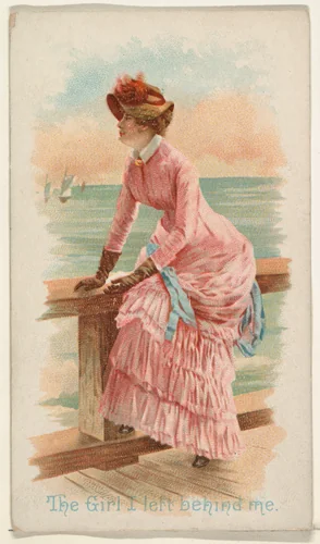 The Girl I Left Behind Me, from the Illustrated Songs series (N116) issued by W. Duke, Sons & Co. to promote Honest Long Cut Tobacco by W. Duke, Sons & Co., print, 1893