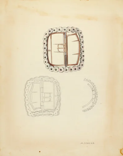 Shoe Buckle by Margaret Concha, index of american design, 1940