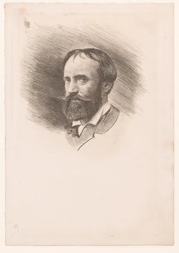 Zelfportret by Charles Verlat, print, 1834-1890