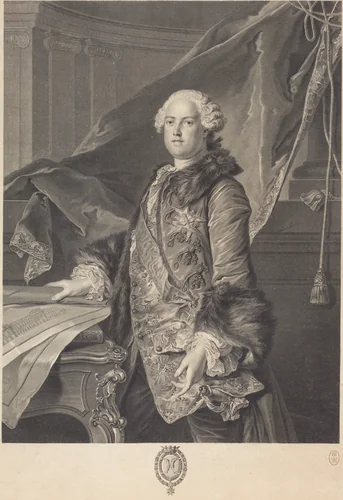 Marquis de Marigny by Johann Georg Wille, Louis Tocqué, print, 1761
