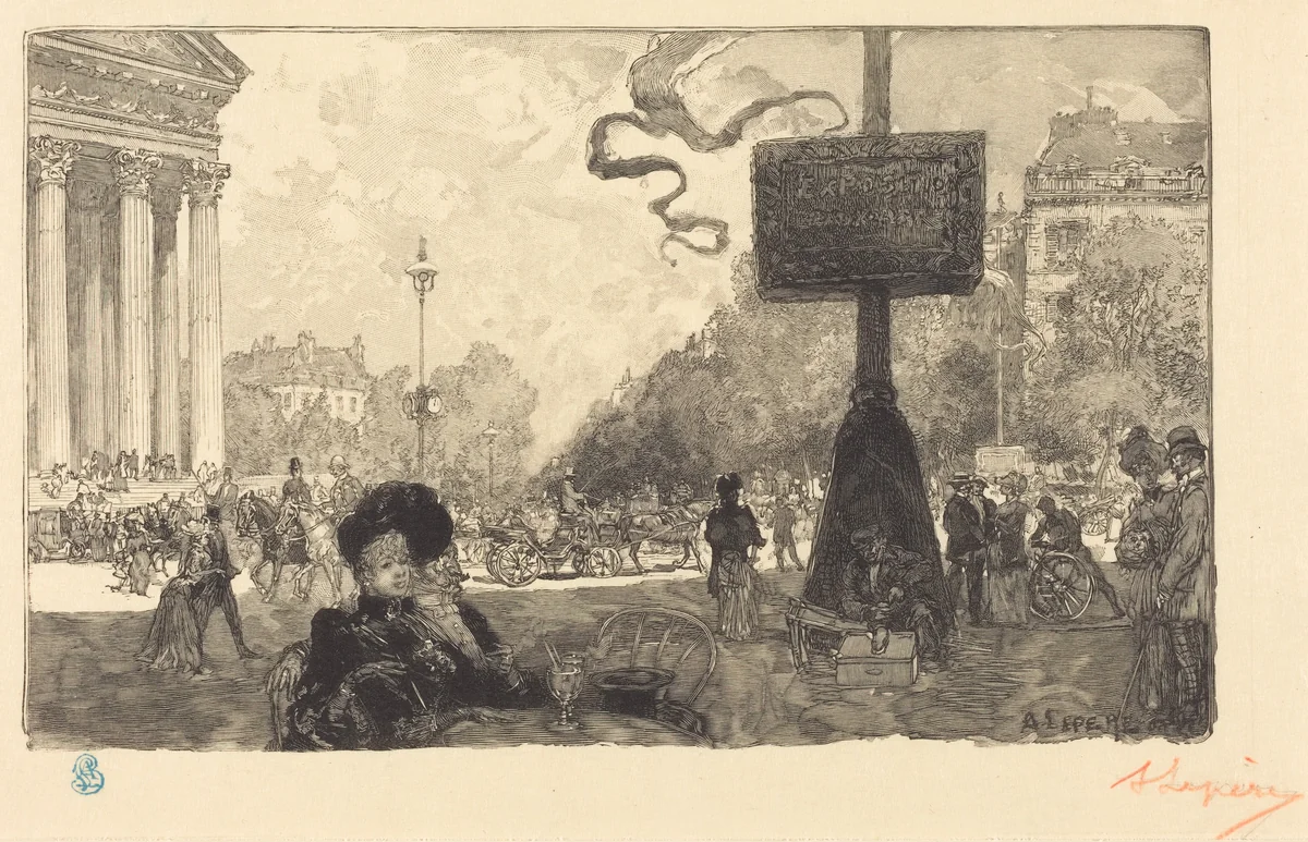 Corner of the Rue Royale (Coin de la rue royale) by Auguste Lepère, print, 1890