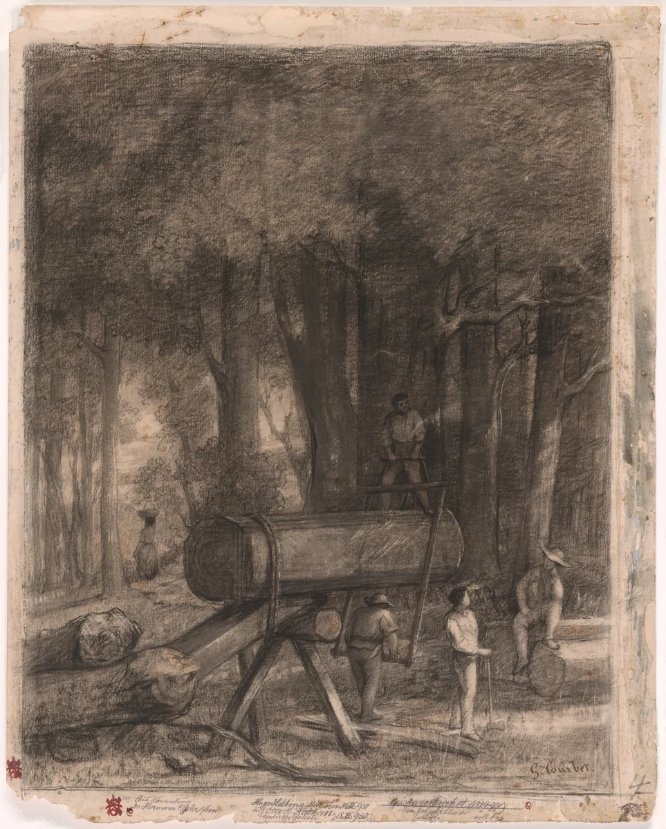 The Woodcutters by Gustave Courbet, print, 1860