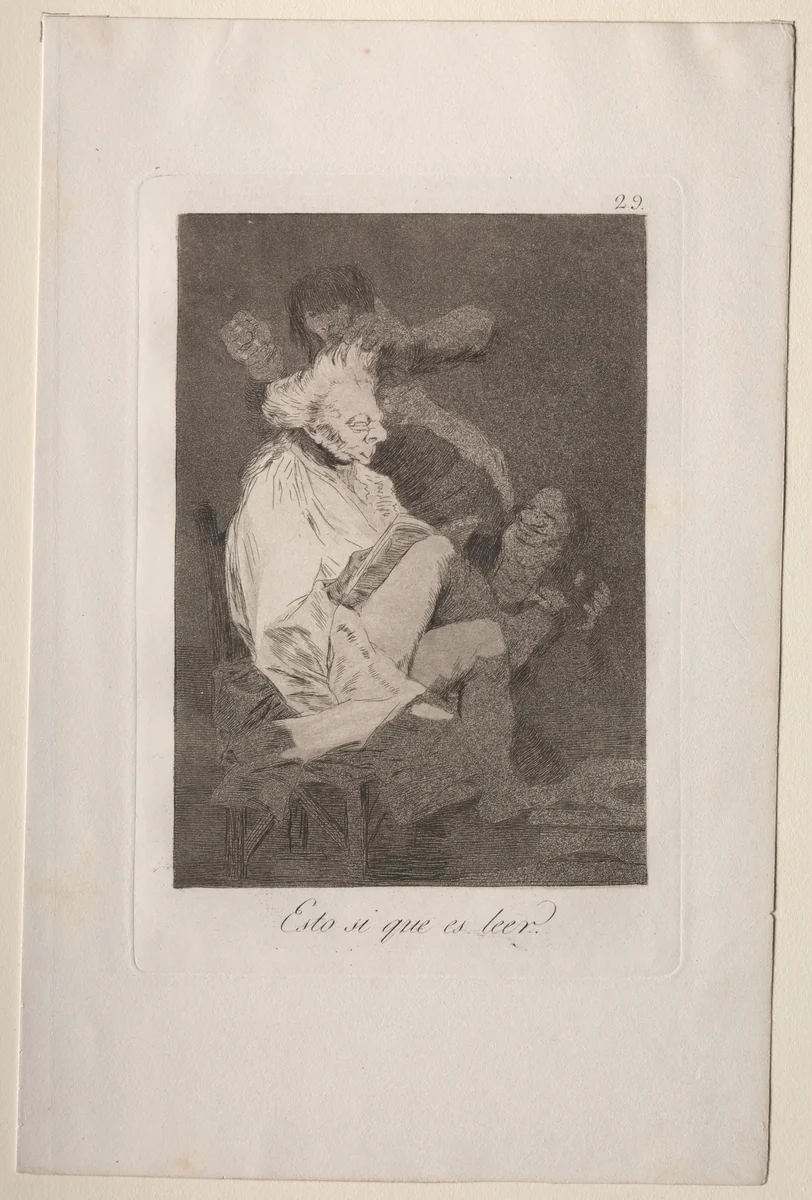 That Certainly is Being Able to Read, Plate 29 by Francisco de Goya, print, 1799