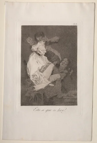 That Certainly is Being Able to Read, Plate 29 by Francisco de Goya, print, 1799