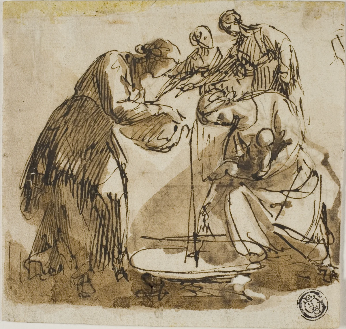Birth of the Virgin by Francesco Allegrini, drawing, 1607-1684