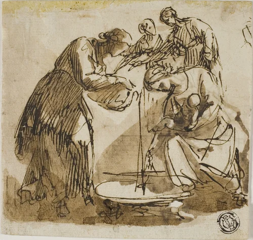 Birth of the Virgin by Francesco Allegrini, drawing, 1607-1684