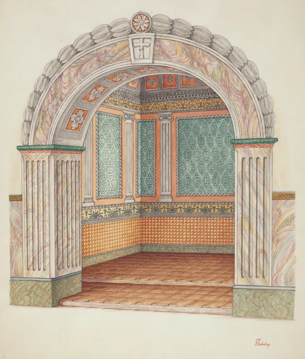 Wall Painting by Hal Blakeley, index of american design, 1939
