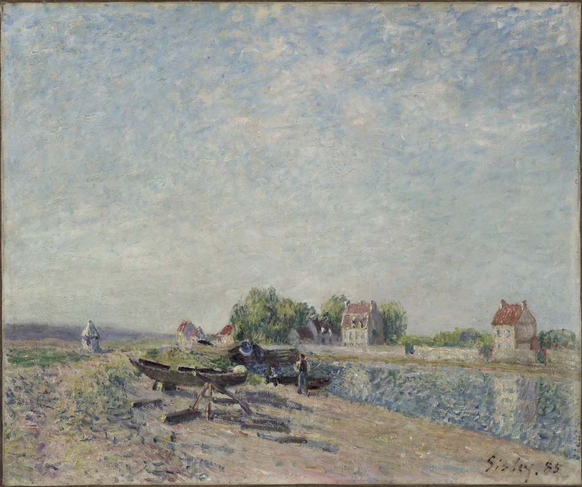 Saint-Mammès, Loing Canal by Alfred Sisley, painting, 1885