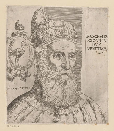 Portret van doge Pasquale Cicogna by Unknown, print, 1529-1594