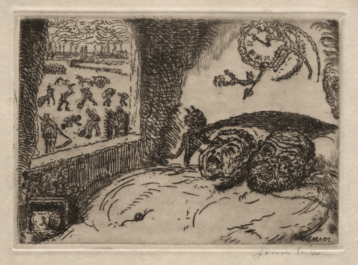 The Seven Deadly Sins: Sloth by James Ensor, print, 1902