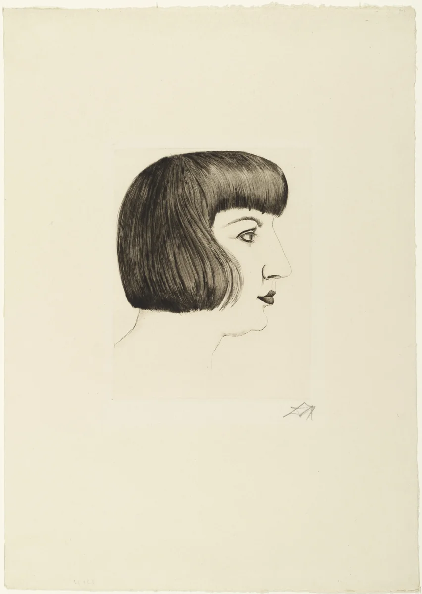 Mutzli (Portrait of Mrs. Dix) by Otto Dix, print, 1924