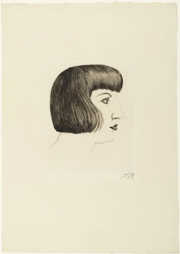 Mutzli (Portrait of Mrs. Dix) by Otto Dix, print, 1924
