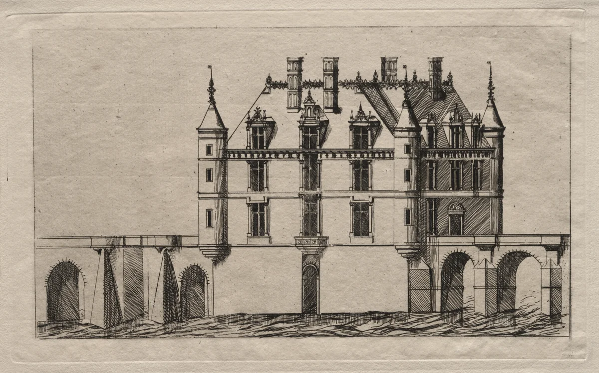 The Chateau of Chenonceau by Charles Meryon, print, 1856
