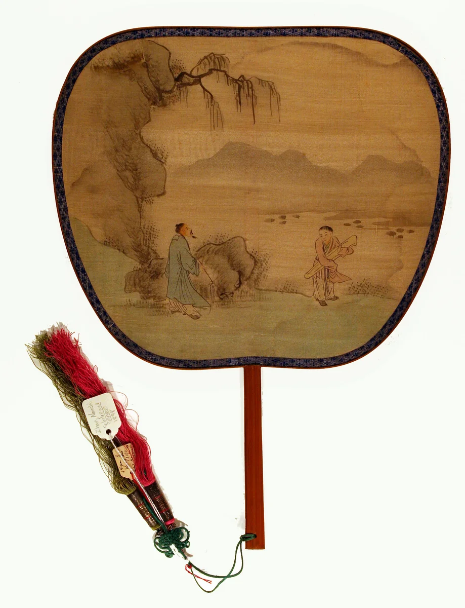 Scholar with Servant Holding a Qin 人物竹柄团扇 by Artist Unknown, other, 1801-1900