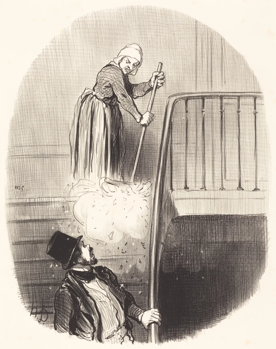 Un Locataire qui a eu un oubli le 1er janvier by Honoré Daumier, print, 1847
