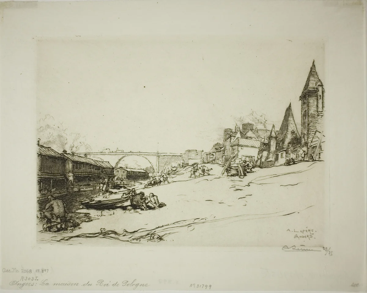 Angers: The House of the King of Poland by Louis Auguste Lepère, print, 1912