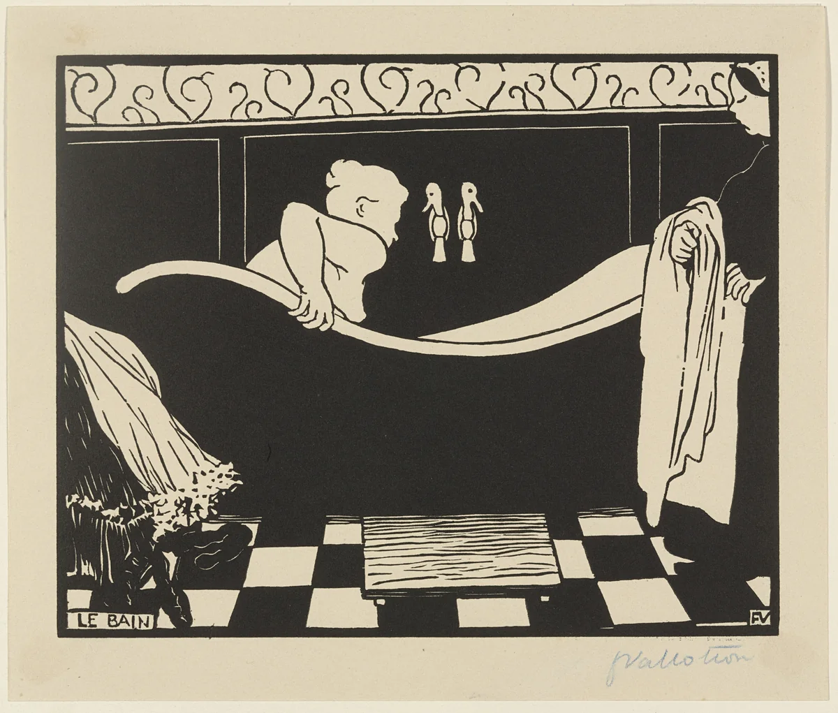 The Bath (Le Bain) from the portfolio The Original Print (L'Estampe originale), no. VIII by Félix Vallotton, print, 1894