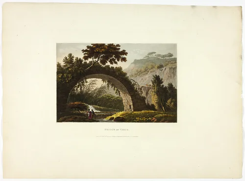 Bridge of Varus, plate twenty-eight from Ruins of Rome by M. Dubourg, print, 1798