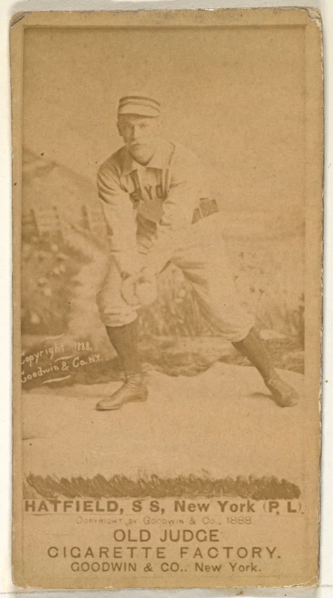 Gil Hatfield, Shortstop, New York, from the Old Judge series (N172) for Old Judge Cigarettes by Goodwin & Company, photograph, 1888