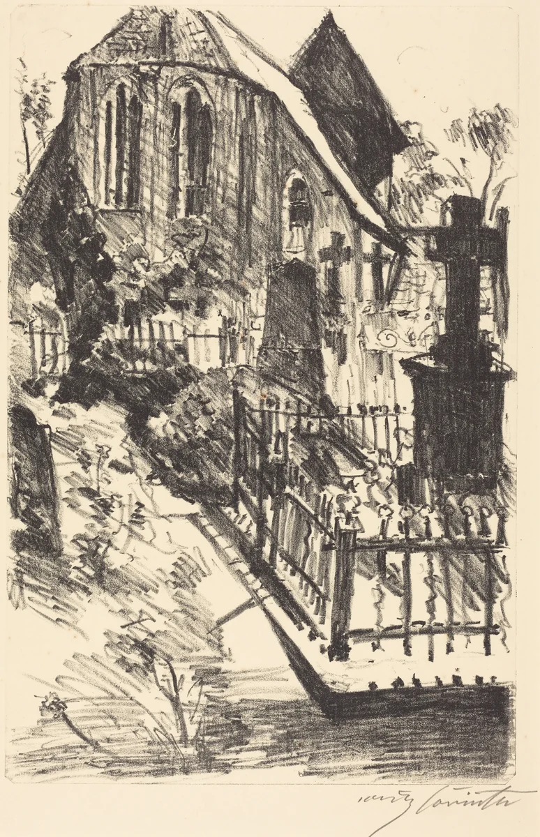 Kirchhof (Cemetery) by Lovis Corinth, print, 1916